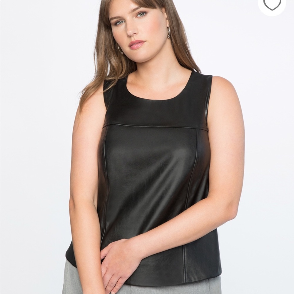 Eloquii faux leather top 16
